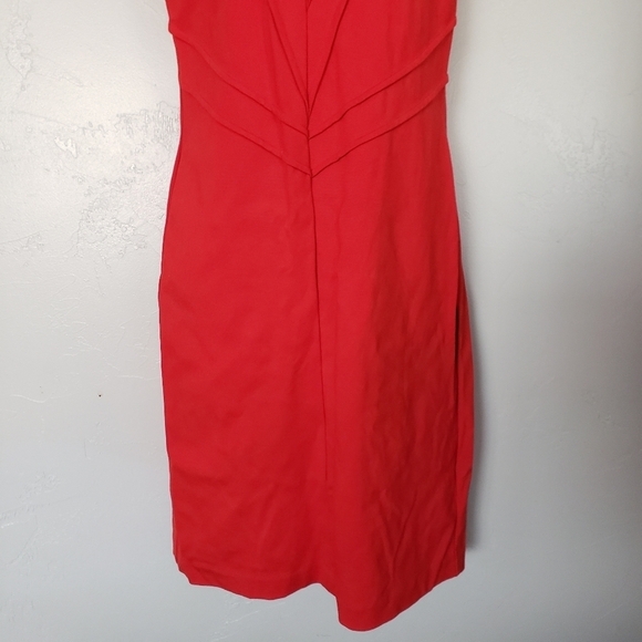 Dalia Red Cocktail Dress Pleated Sleeveless Size 4 - Picture 2 of 5